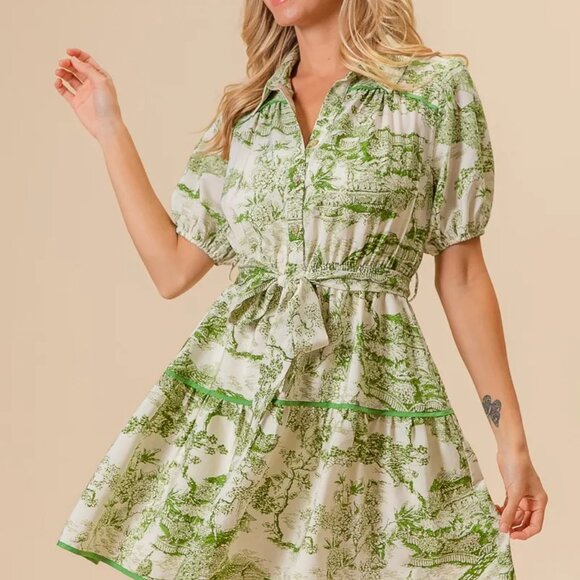 BiBi Woven Printed Tiered Dress - Picture 7 of 16